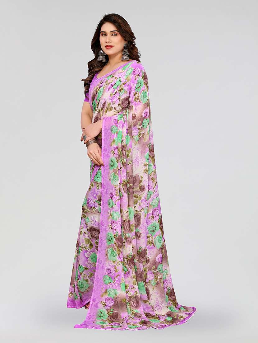 women printed casual wear saree with blouse - 22049184 -  Standard Image - 2