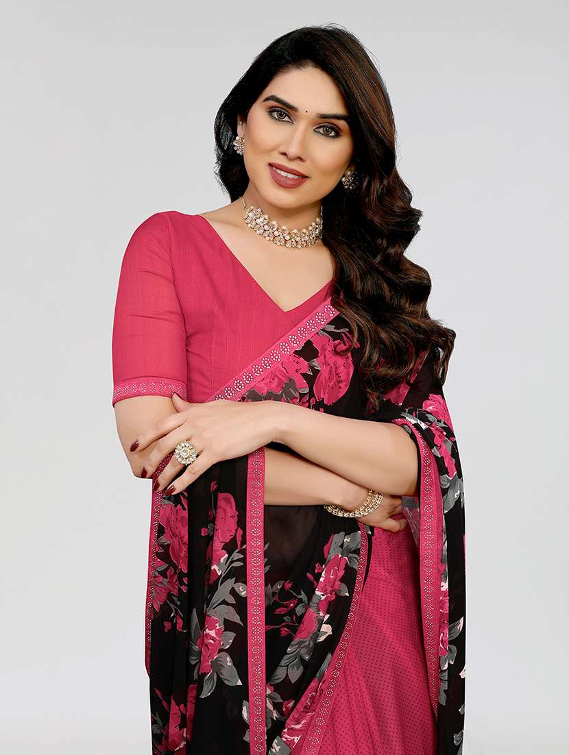 women printed casual wear saree with blouse - 22049200 -  Standard Image - 2