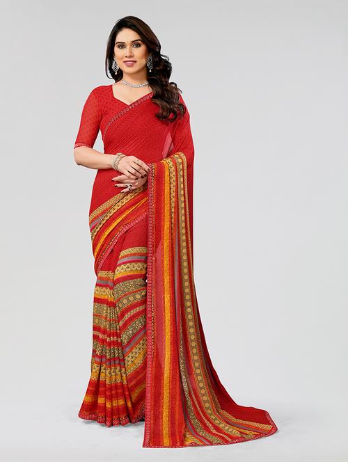 women printed casual wear saree with blouse - 22049201 - Standard Image - 0