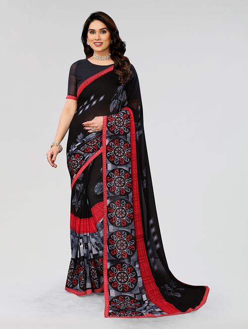 women printed casual wear saree with blouse - 22049207 - Standard Image - 0