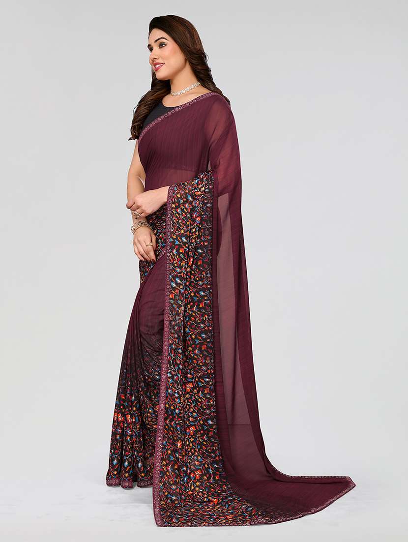 women printed casual wear saree with blouse - 22049214 -  Standard Image - 2