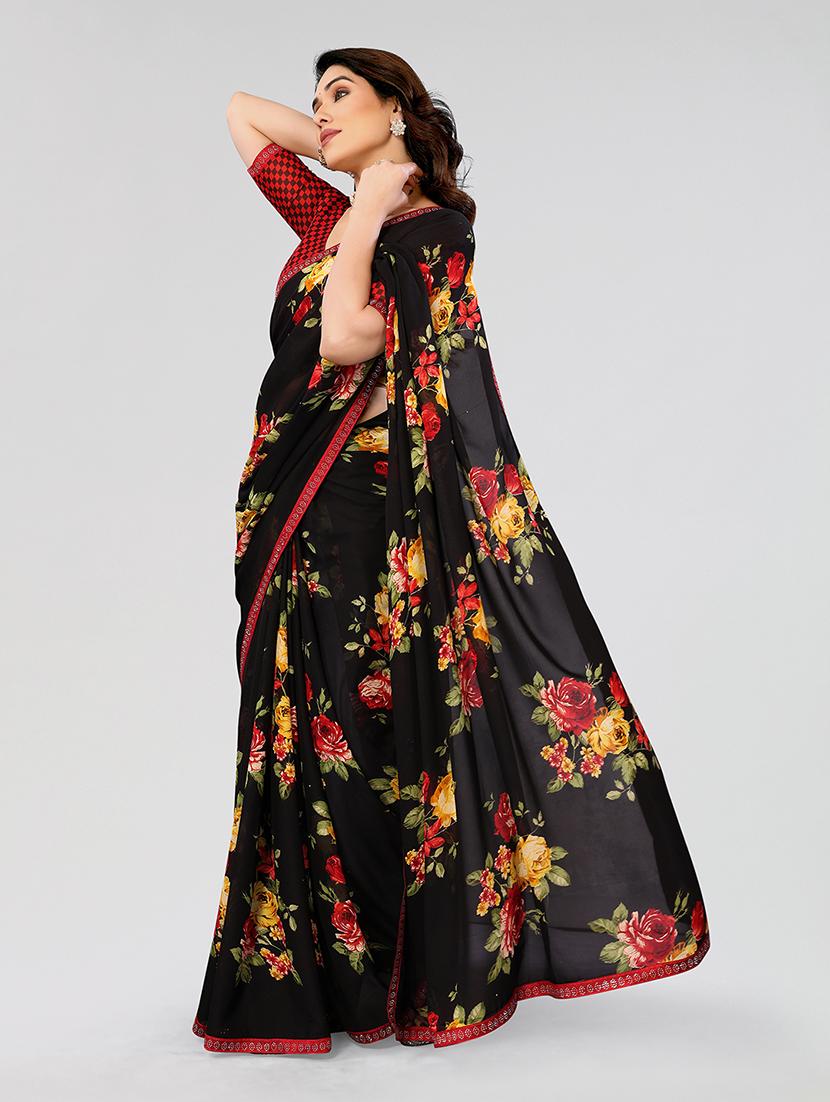 women printed casual wear saree with blouse - 22049215 - Standard Image - 2
