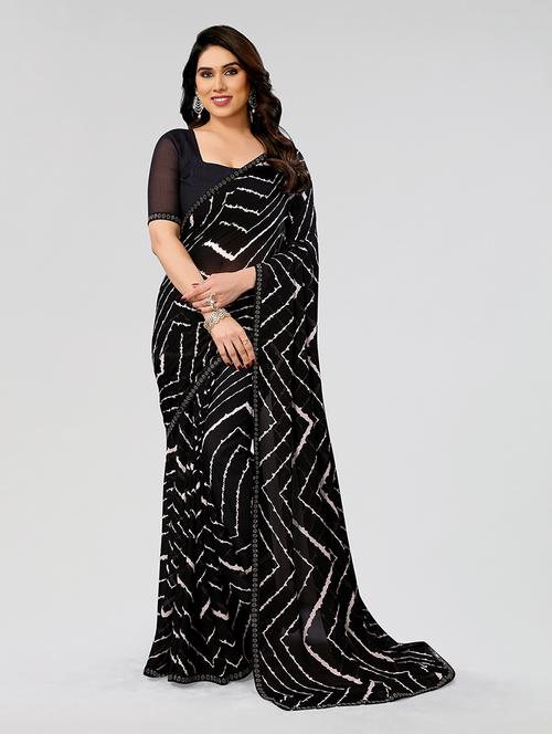 women printed casual wear saree with blouse - 22049223 - Standard Image - 0
