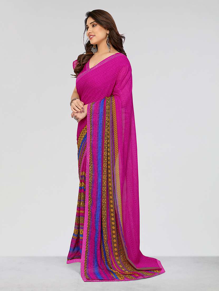 women printed casual wear saree with blouse - 22049227 -  Standard Image - 2