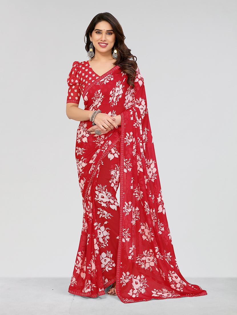 women printed casual wear saree with blouse - 22049239 - Zoom Image - 0