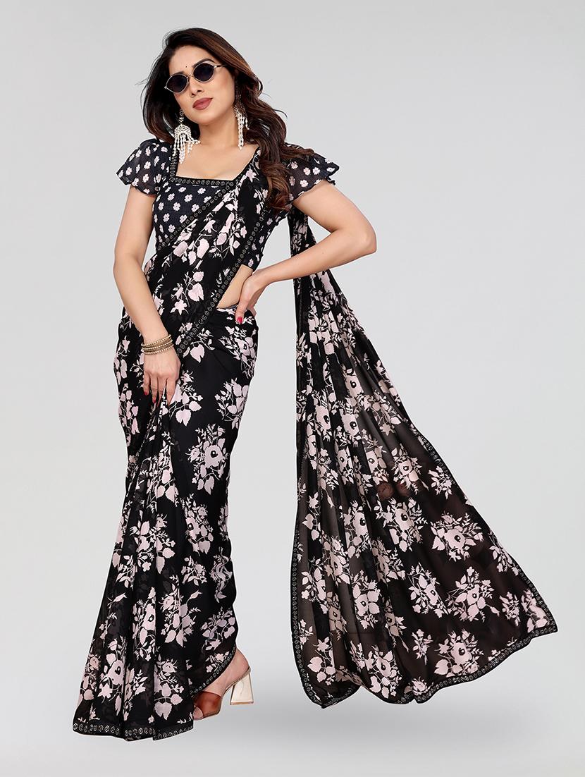 women printed casual wear saree with blouse - 22049240 - Standard Image - 2