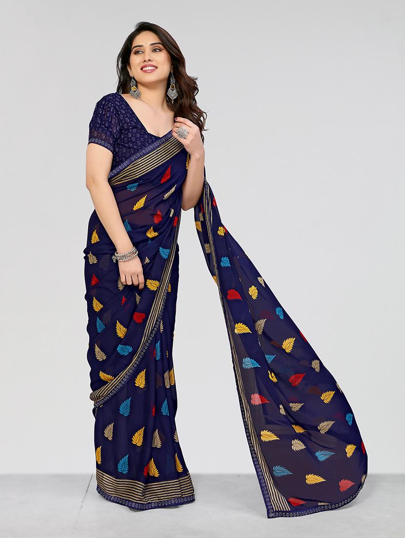 women printed casual wear saree with blouse - 22049249 - Standard Image - 2