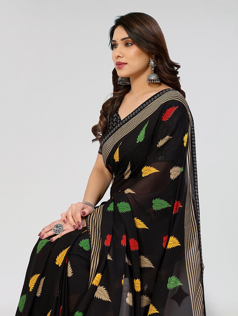 women printed casual wear saree with blouse - 22049250 - Standard Image - 2