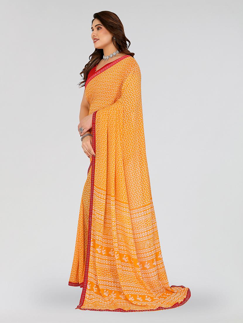 women printed casual wear saree with blouse - 22049251 - Standard Image - 2