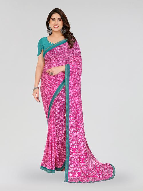 women printed casual wear saree with blouse - 22049254 - Standard Image - 0