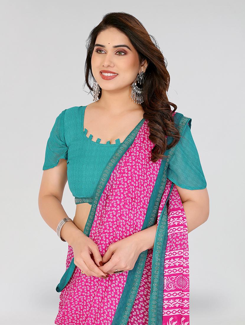 women printed casual wear saree with blouse - 22049254 - Standard Image - 2