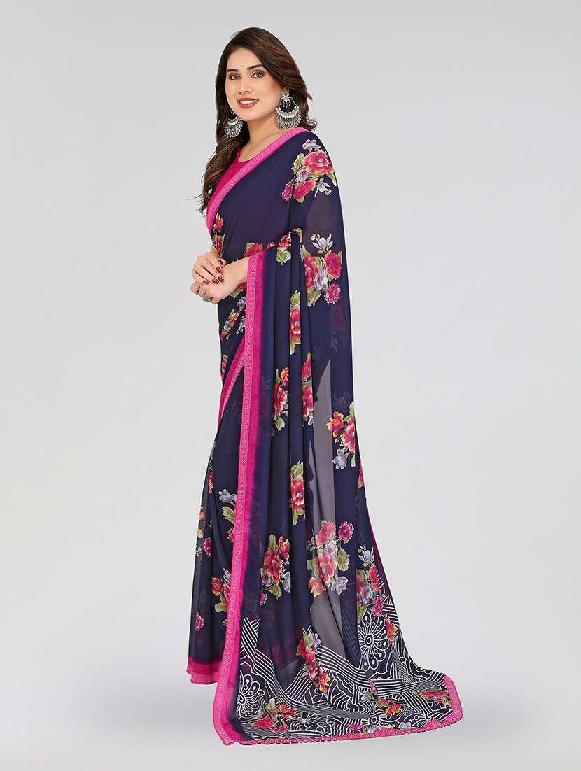 women printed casual wear saree with blouse - 22049255 -  Standard Image - 2