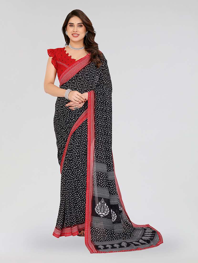 women printed casual wear saree with blouse - 22049259 -  Zoom Image - 0