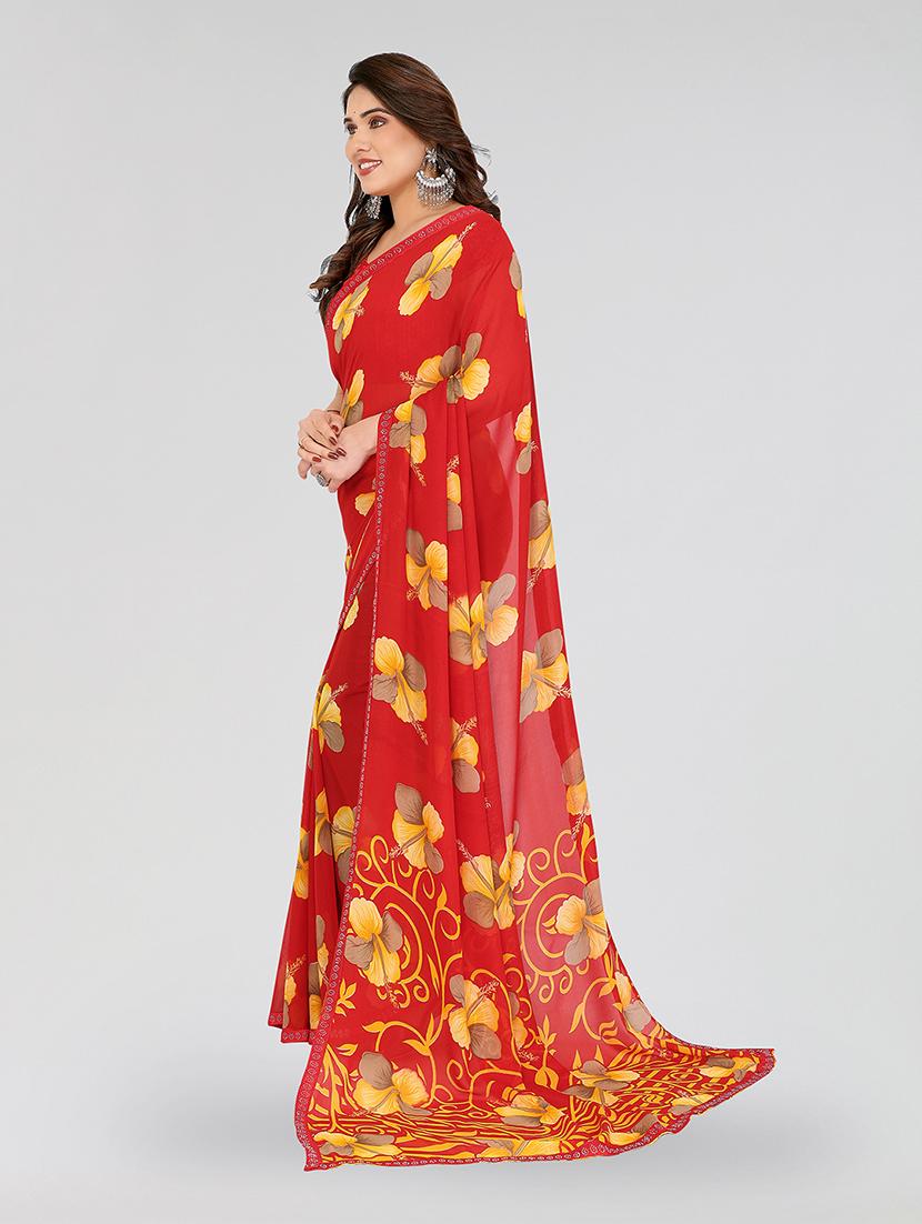 women printed casual wear saree with blouse - 22049264 - Standard Image - 2
