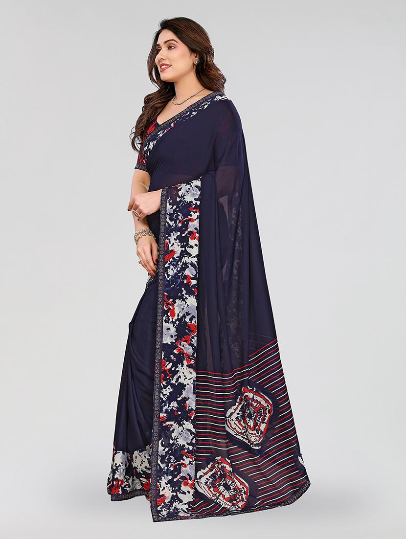 women printed casual wear saree with blouse - 22049271 - Standard Image - 2