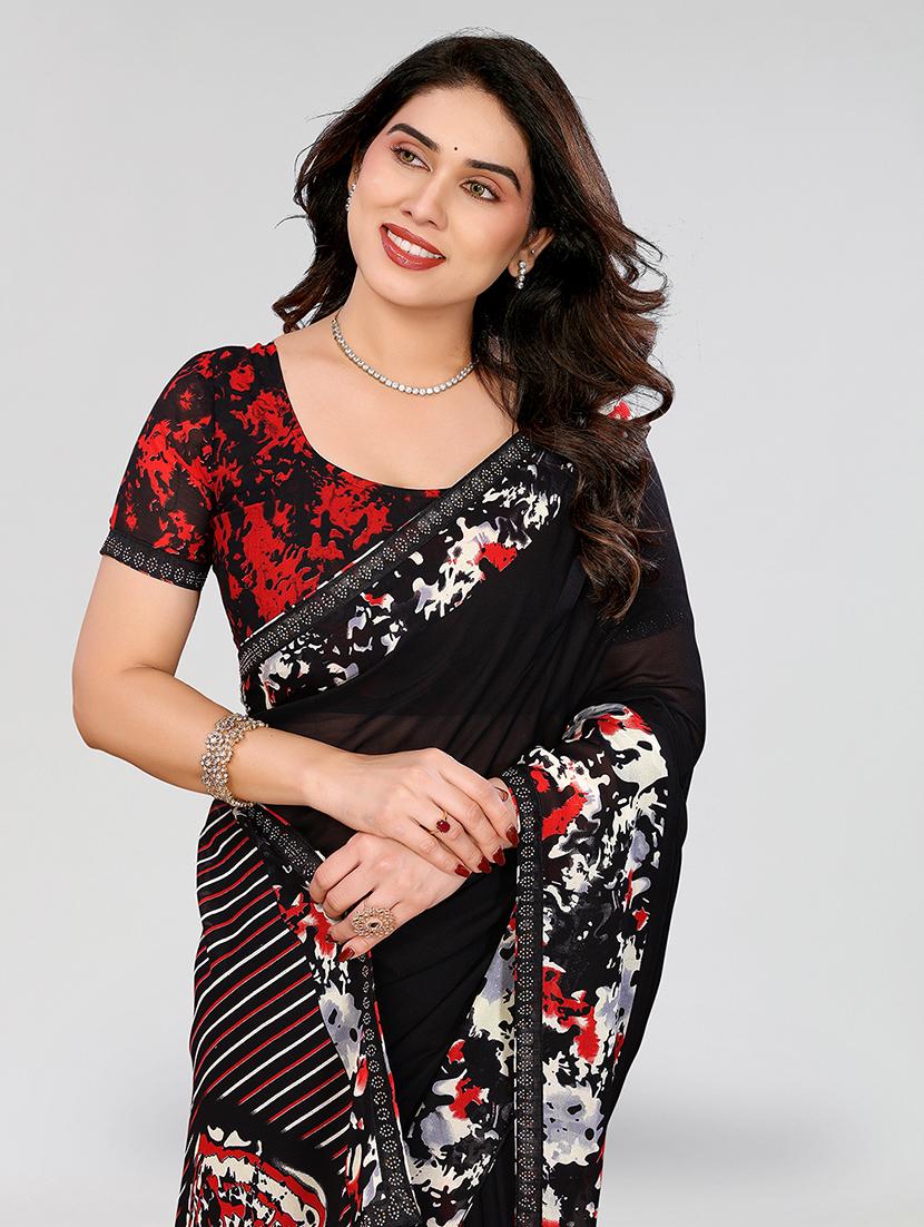 women printed casual wear saree with blouse - 22049274 - Standard Image - 2
