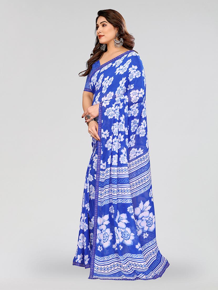 women printed casual wear saree with blouse - 22049279 - Standard Image - 2