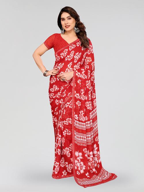 women printed casual wear saree with blouse - 22049280 - Standard Image - 0