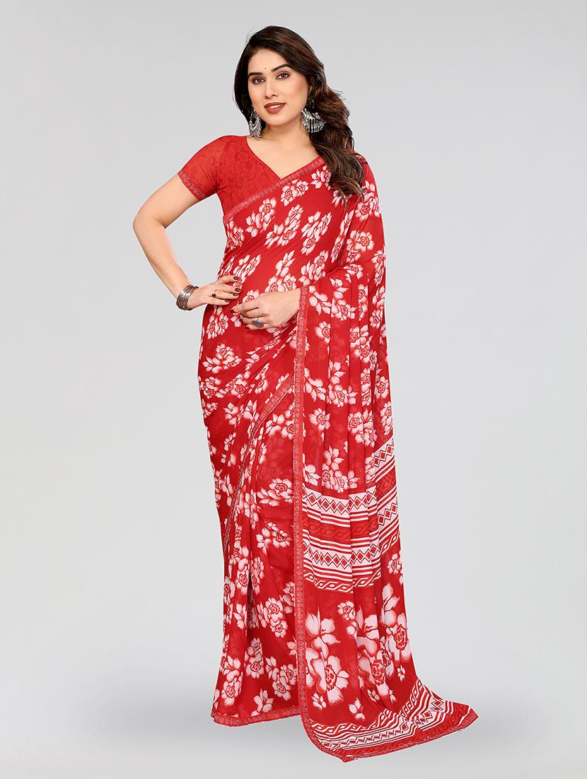 women printed casual wear saree with blouse - 22049280 - Zoom Image - 0