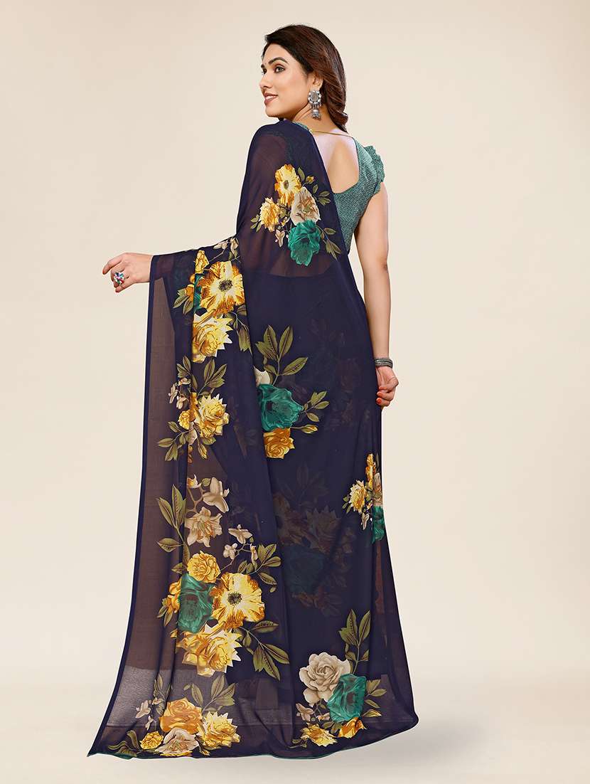 women printed casual wear saree with blouse - 22049306 -  Standard Image - 2