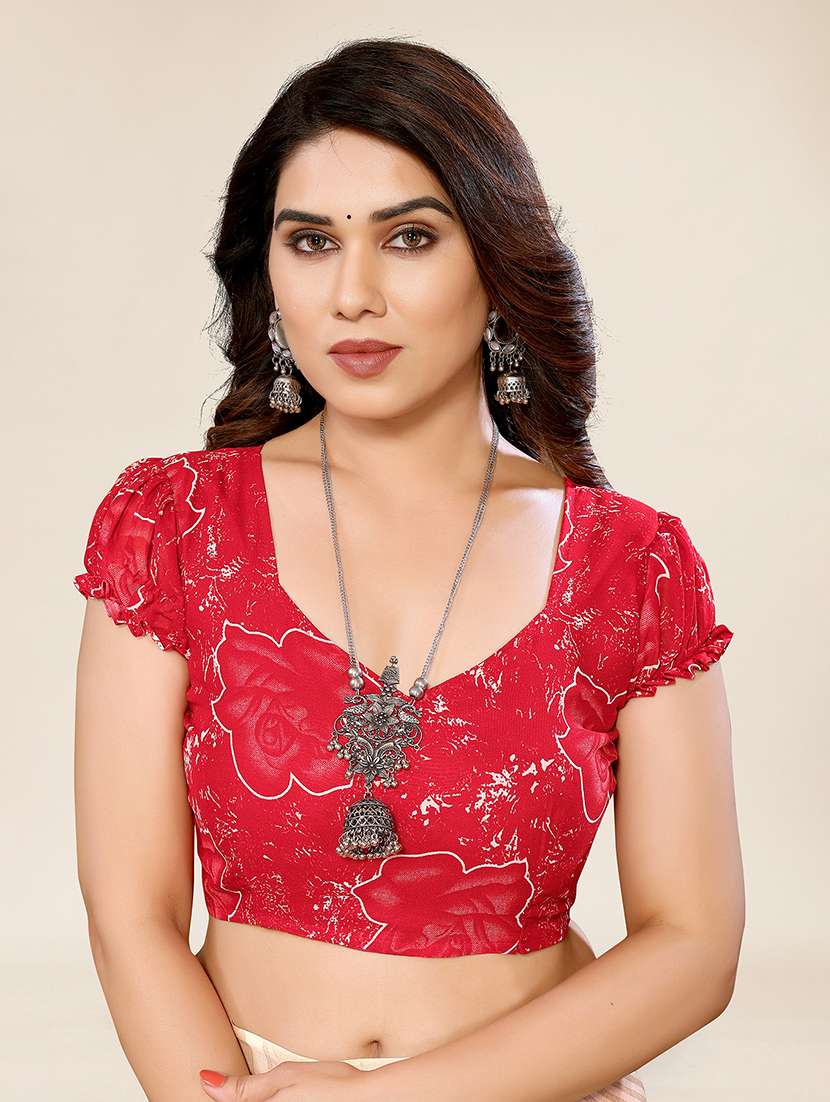 women printed casual wear saree with blouse - 22049307 -  Standard Image - 2