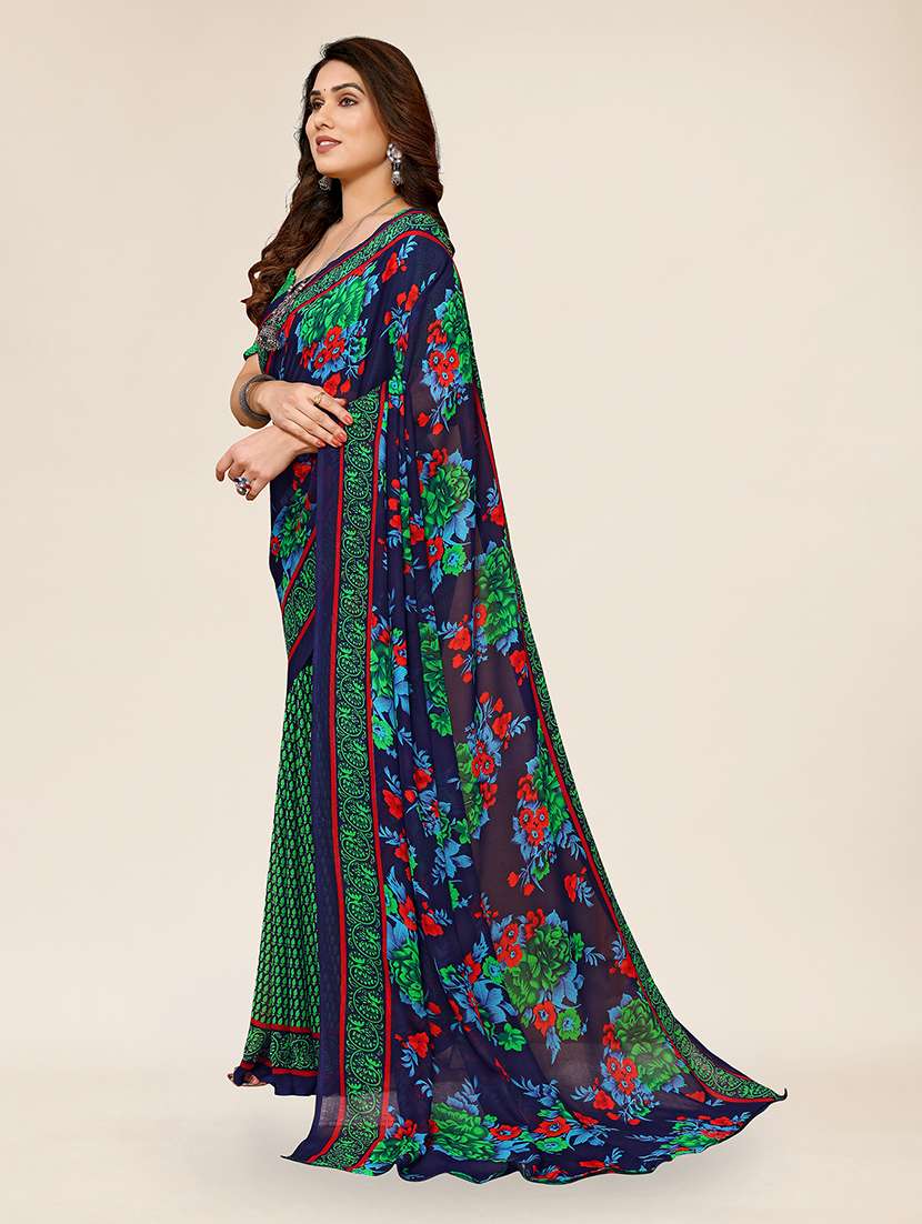 women printed casual wear saree with blouse - 22049308 -  Standard Image - 2