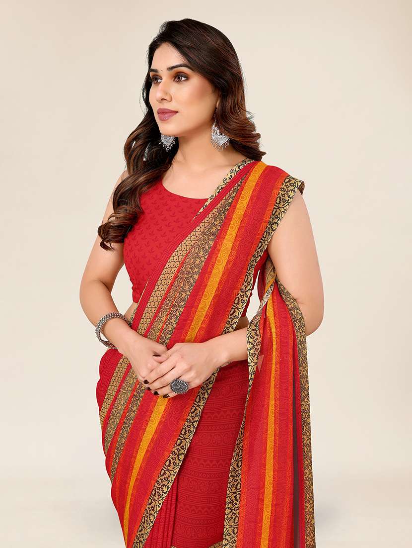 women printed casual wear saree with blouse - 22049319 -  Standard Image - 2