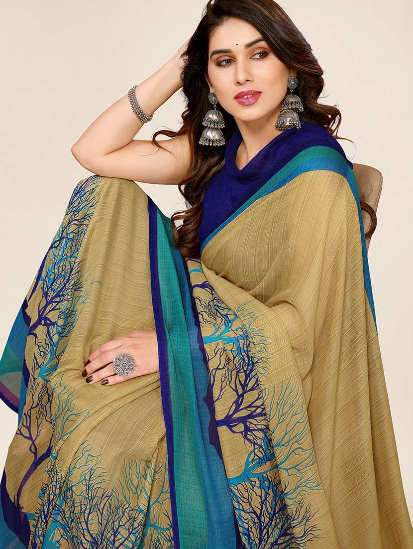 women printed casual wear saree with blouse - 22049340 -  Standard Image - 2