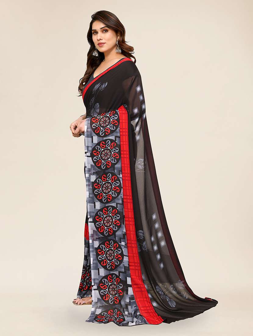 women printed casual wear saree with blouse - 22049344 -  Standard Image - 2