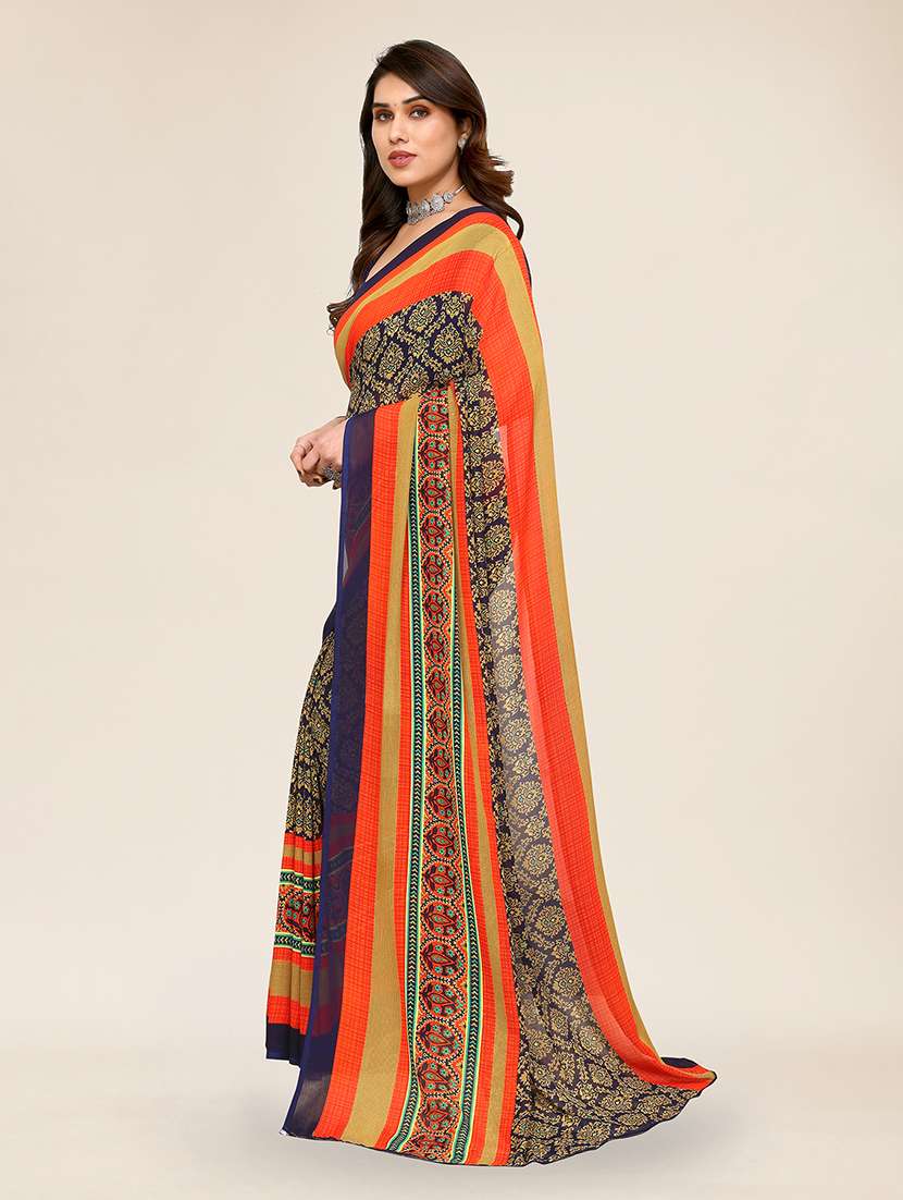 women printed casual wear saree with blouse - 22049345 -  Standard Image - 2