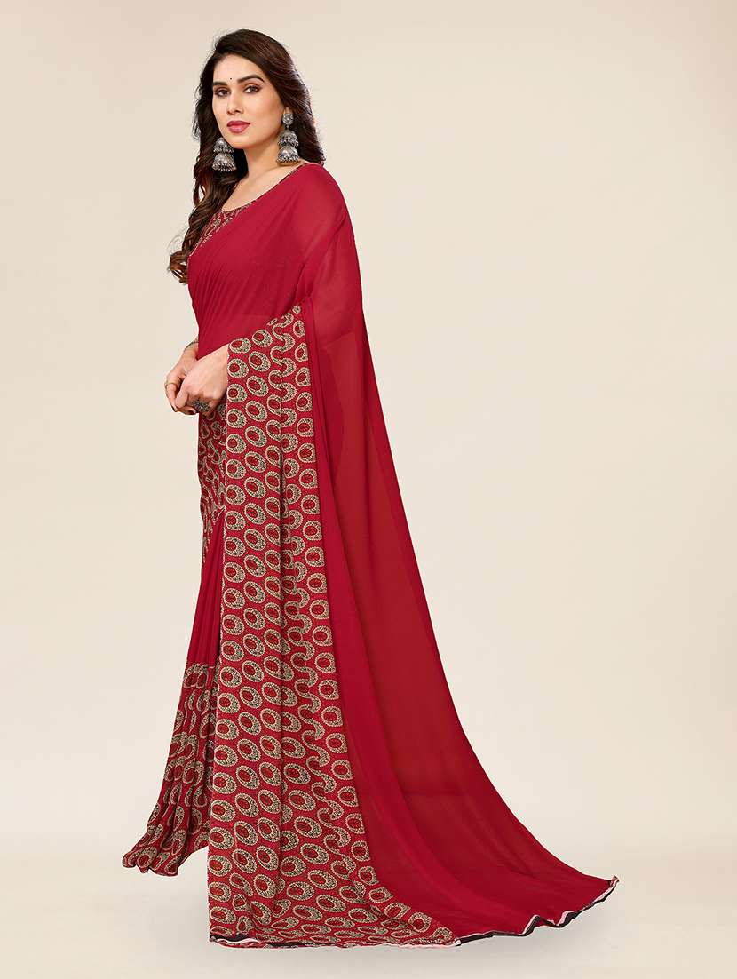 women printed casual wear saree with blouse - 22049346 -  Standard Image - 2