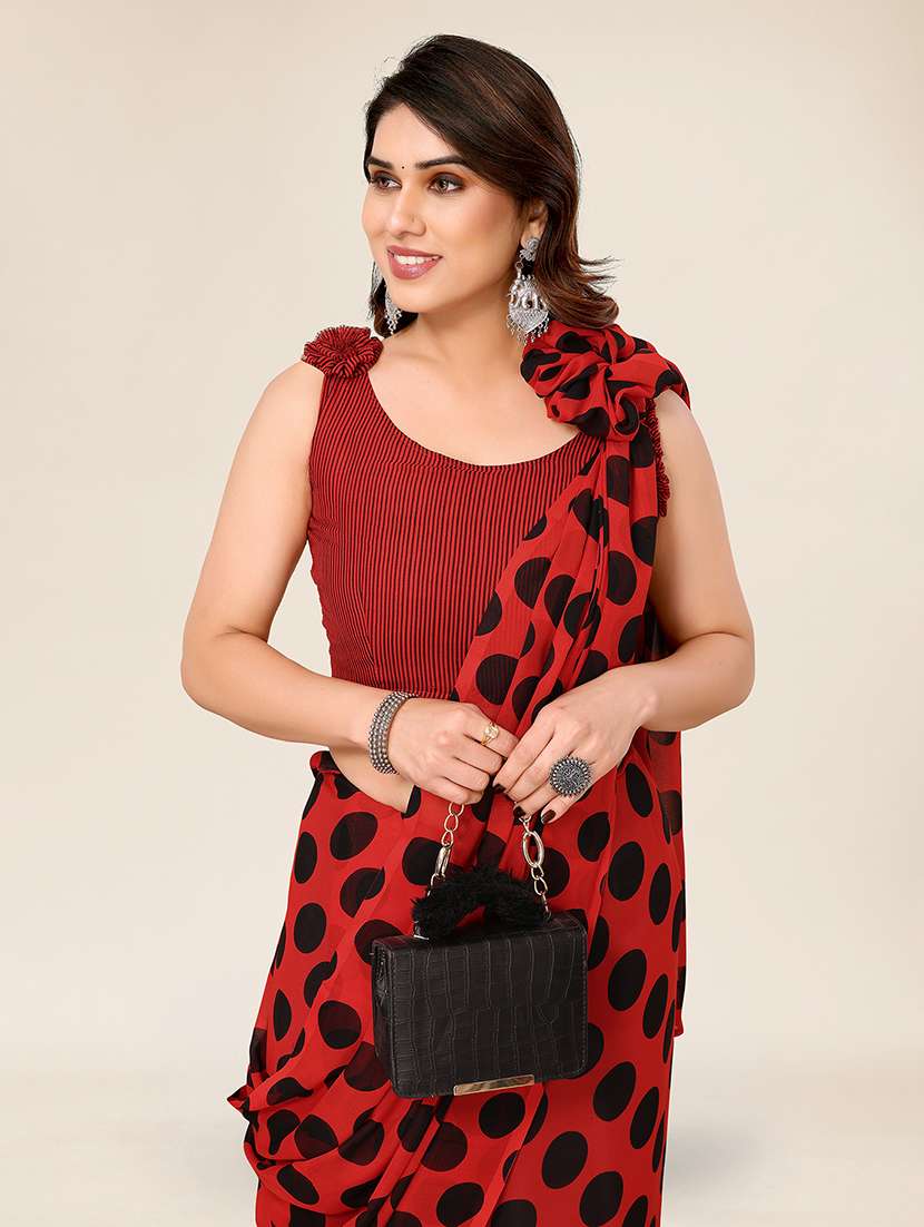 women printed casual wear saree with blouse - 22049354 -  Standard Image - 2
