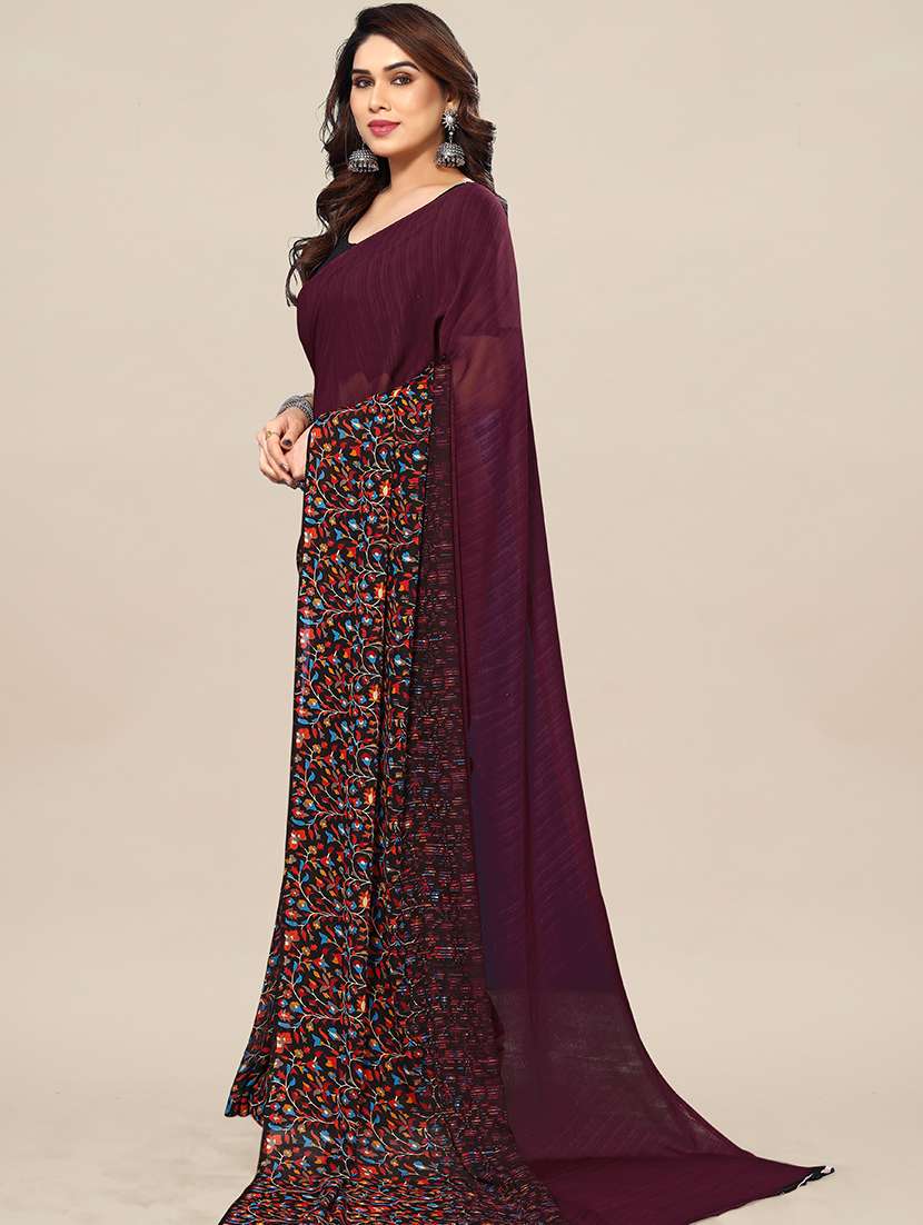 women printed casual wear saree with blouse - 22049359 -  Standard Image - 2