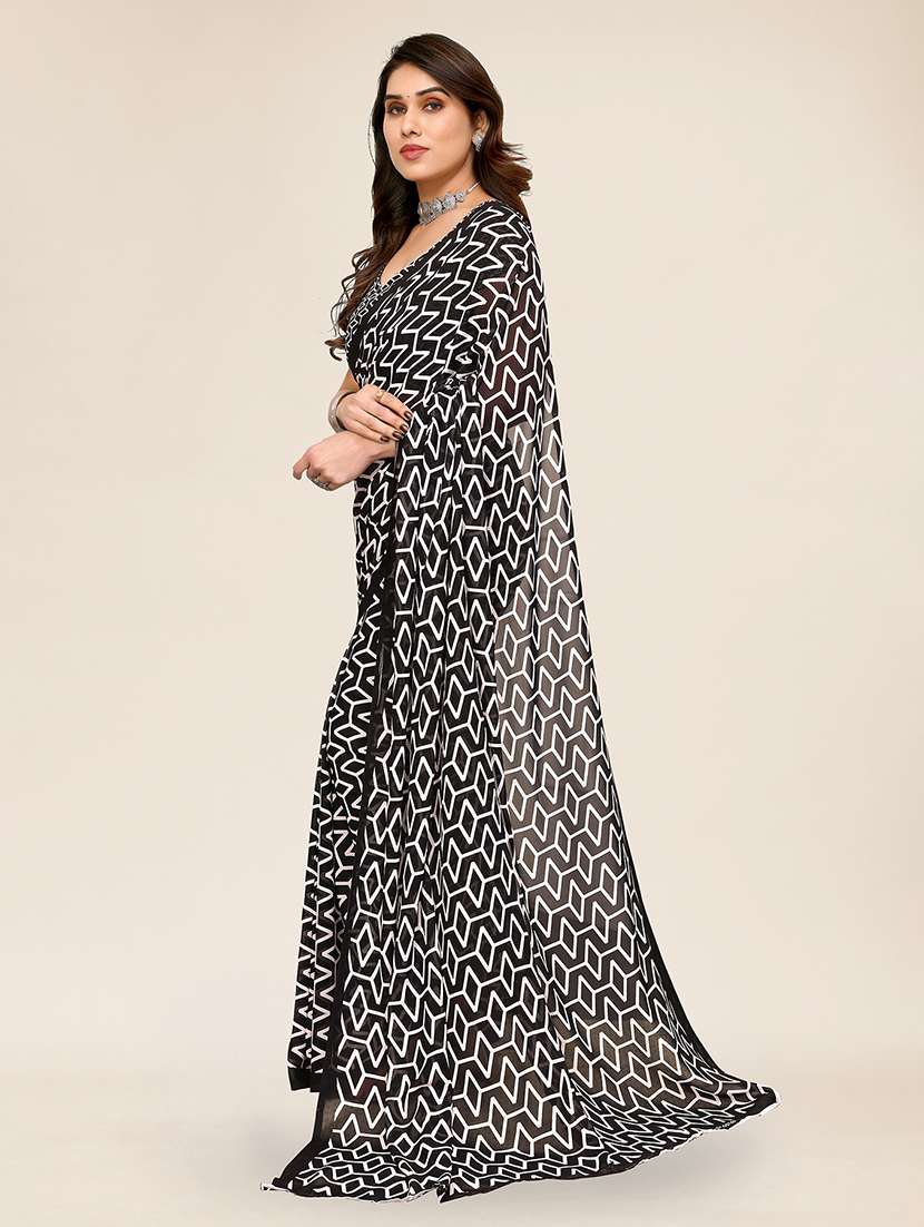 women printed casual wear saree with blouse - 22049370 -  Standard Image - 2