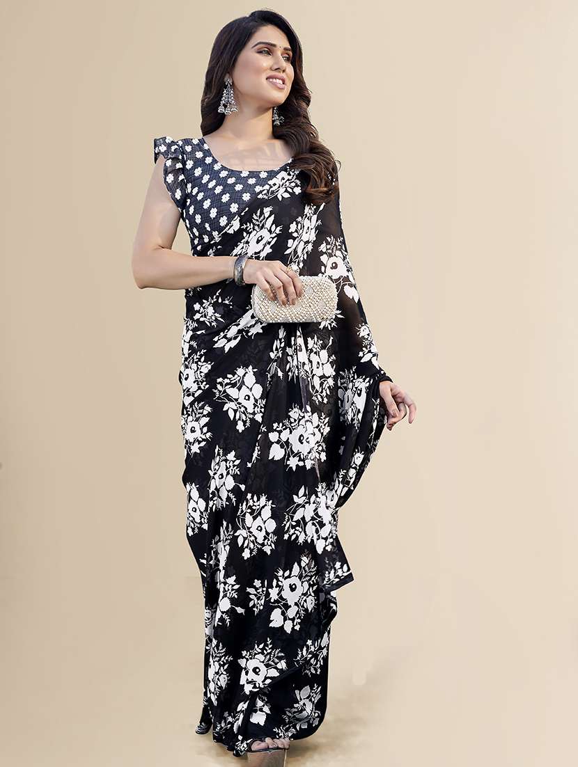 women printed casual wear saree with blouse - 22049375 -  Standard Image - 2