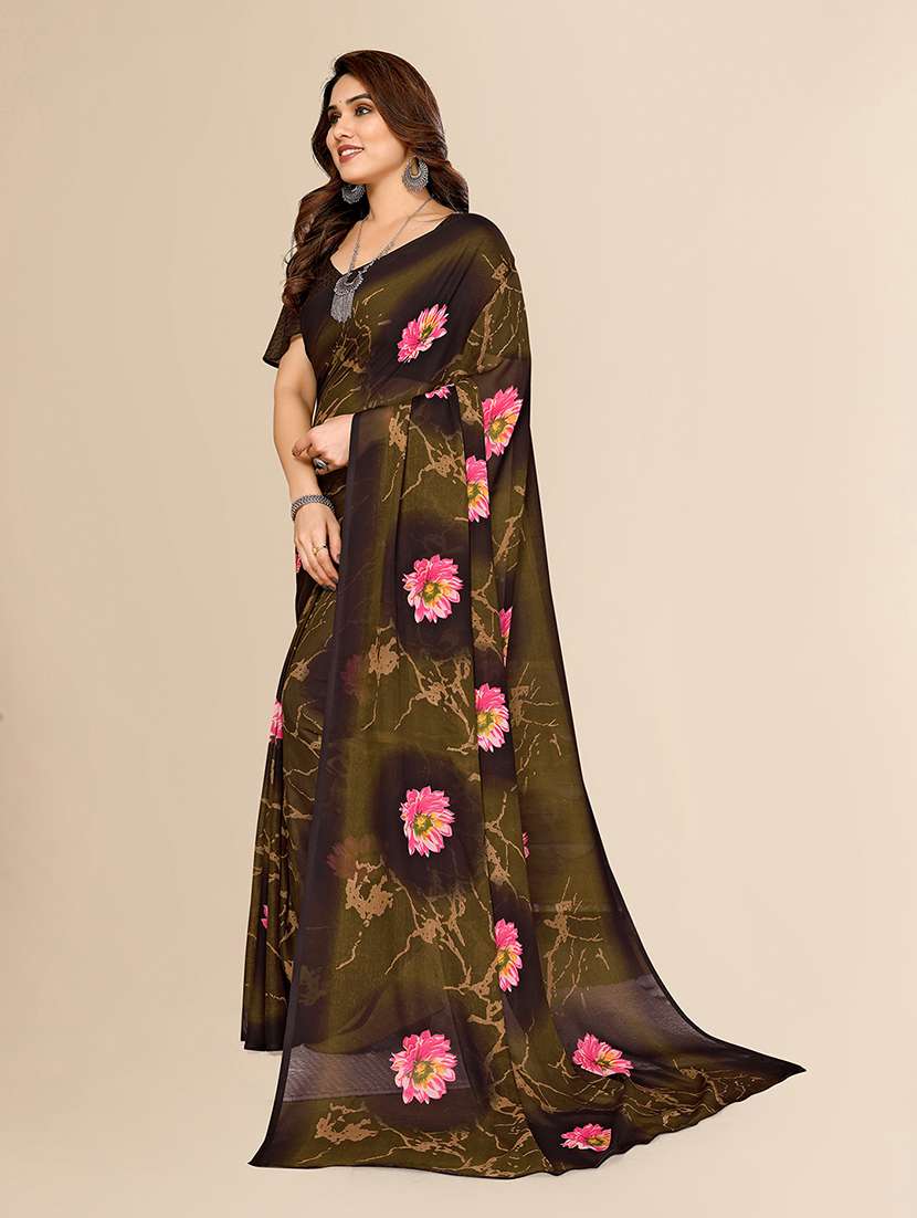 women printed casual wear saree with blouse - 22049385 -  Standard Image - 2