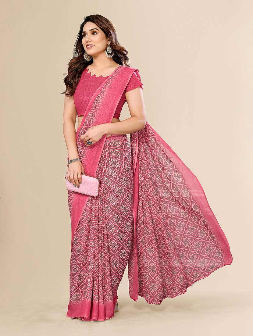women printed casual wear saree with blouse - 22049404 -  Standard Image - 2