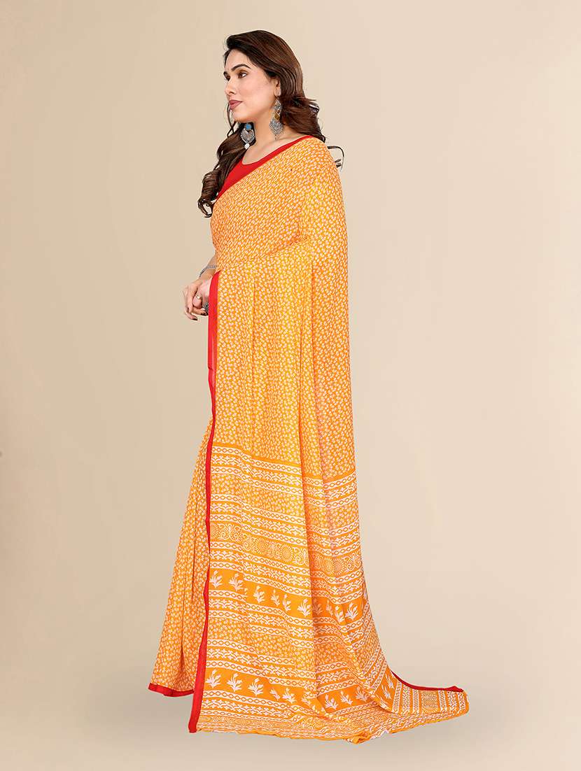 women printed casual wear saree with blouse - 22049416 -  Standard Image - 2