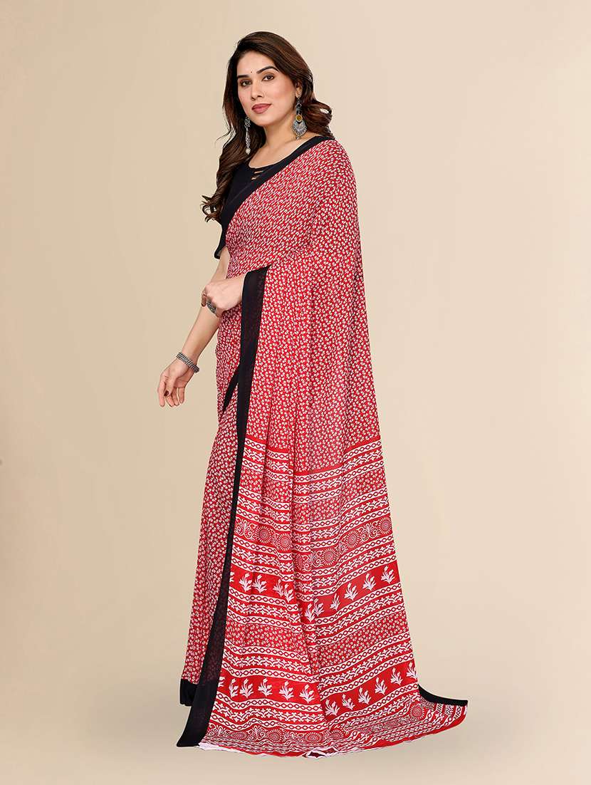 women printed casual wear saree with blouse - 22049417 -  Standard Image - 2