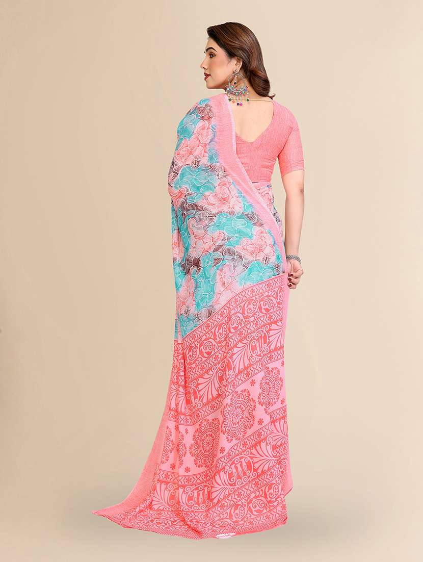 women printed casual wear saree with blouse - 22049431 -  Standard Image - 2