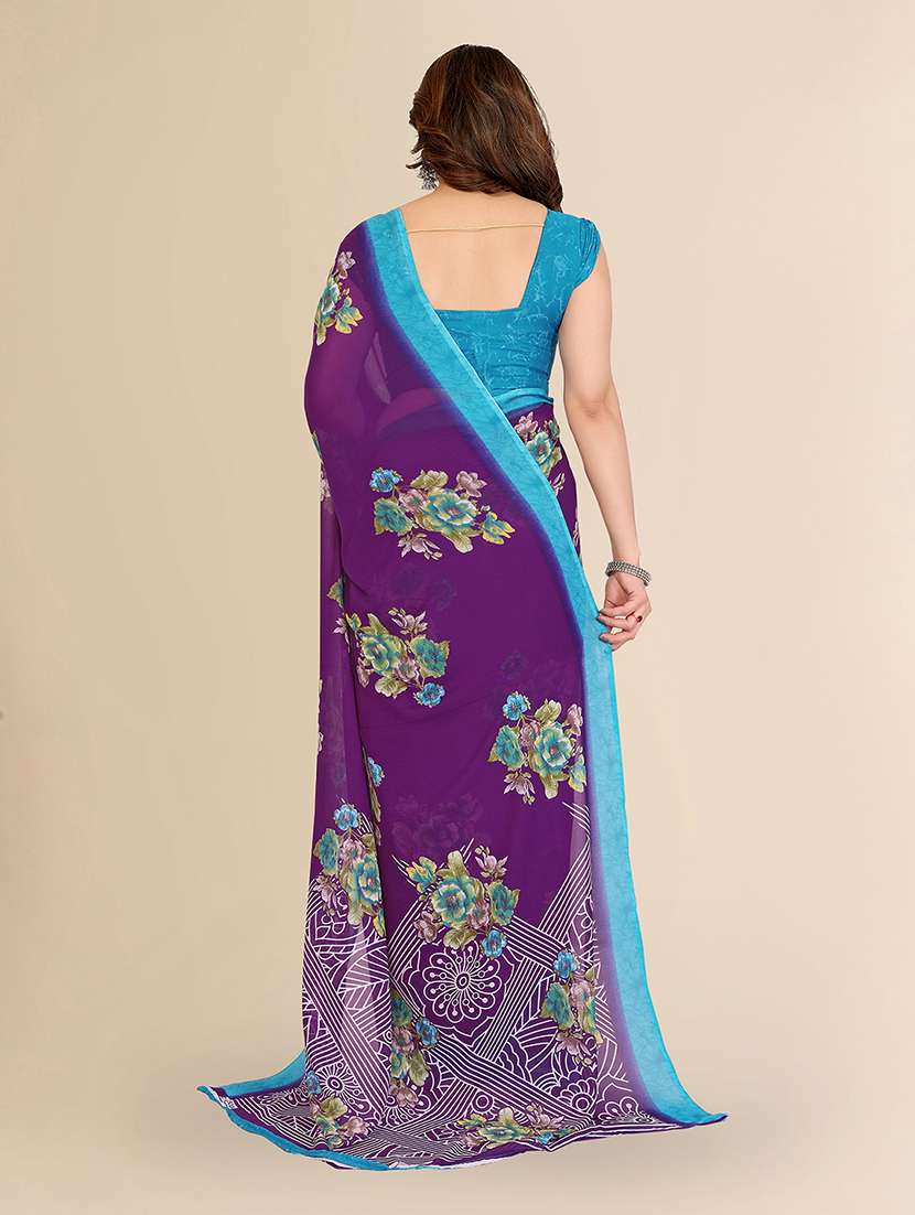women printed casual wear saree with blouse - 22049453 -  Standard Image - 2