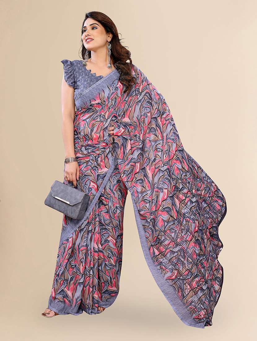 women printed casual wear saree with blouse - 22049463 -  Standard Image - 2