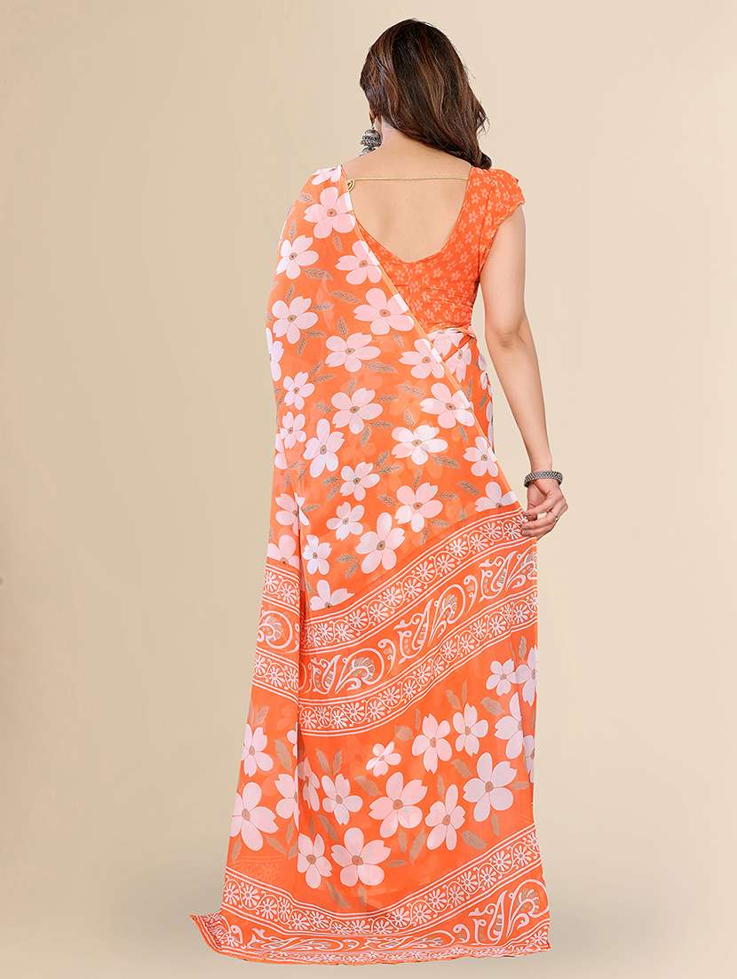 women printed casual wear saree with blouse - 22049467 -  Standard Image - 2
