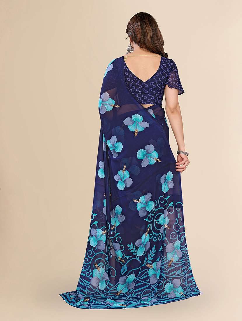 women printed casual wear saree with blouse - 22049475 -  Standard Image - 2