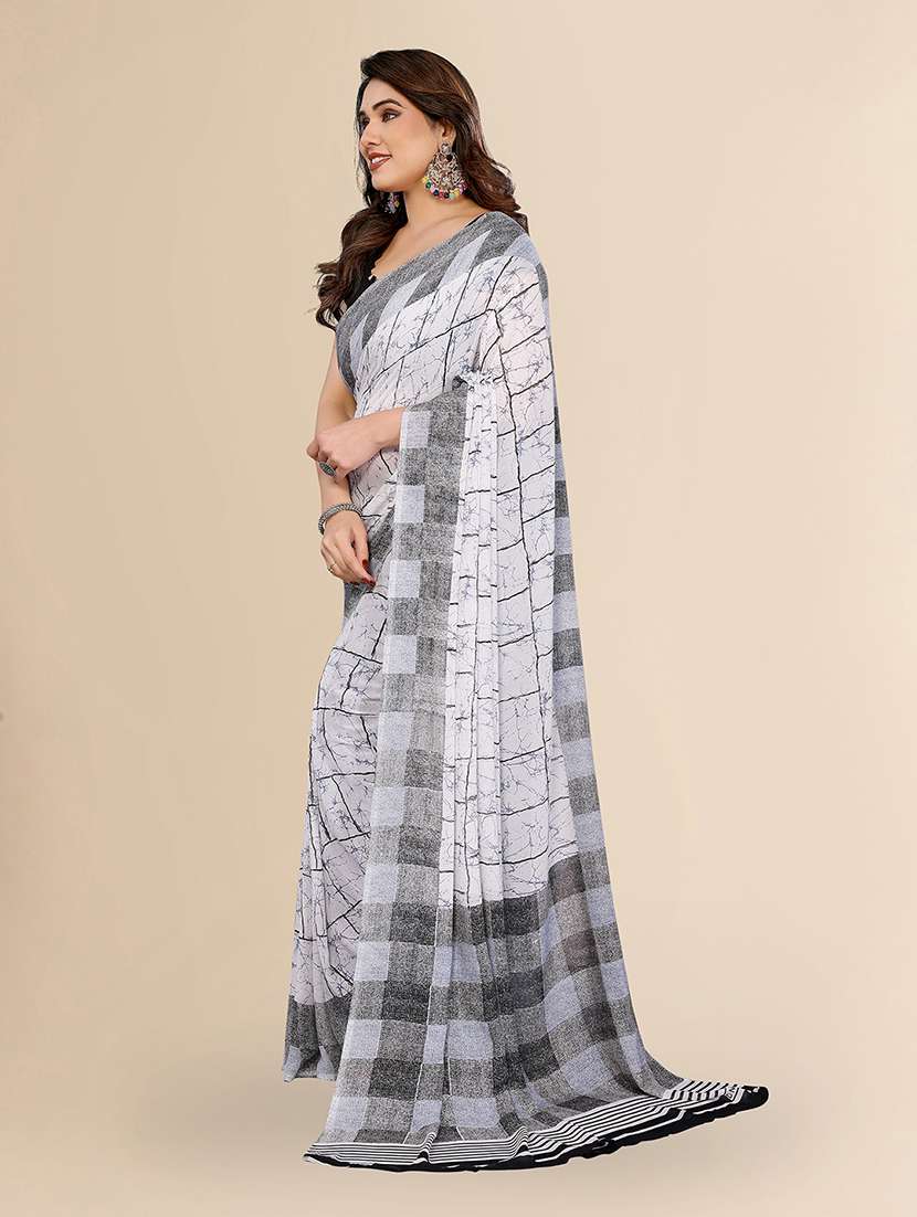 women printed casual wear saree with blouse - 22049486 -  Standard Image - 2