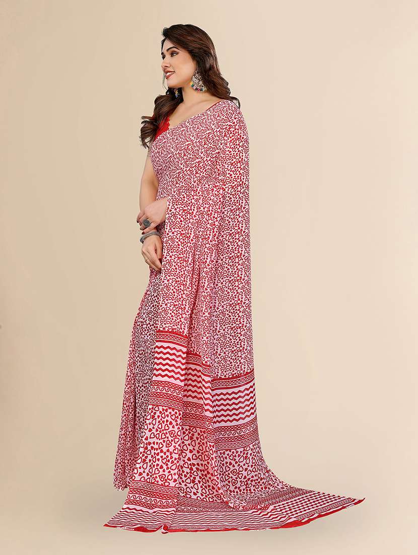 women printed casual wear saree with blouse - 22049491 -  Standard Image - 2