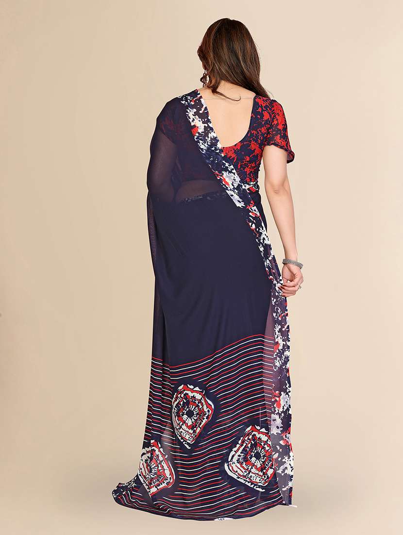 women printed casual wear saree with blouse - 22049499 -  Standard Image - 2