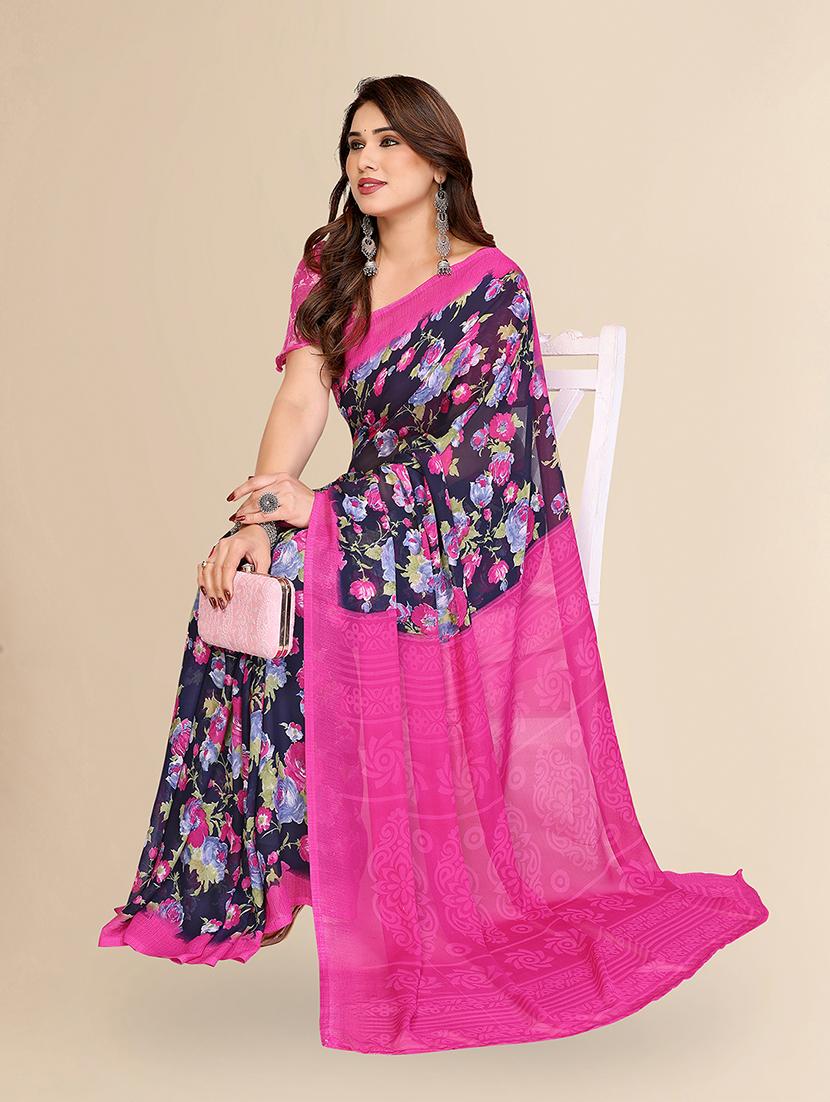 women printed casual wear saree with blouse - 22049503 - Standard Image - 2