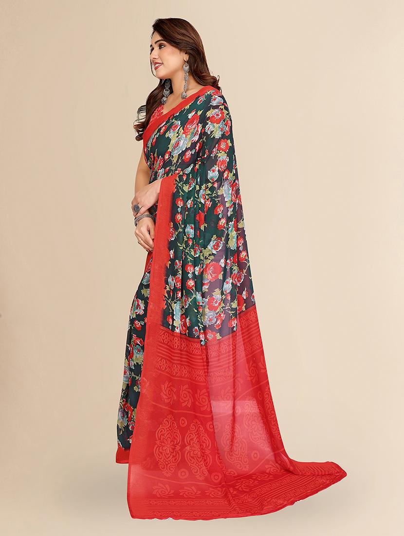 women printed casual wear saree with blouse - 22049506 - Standard Image - 2