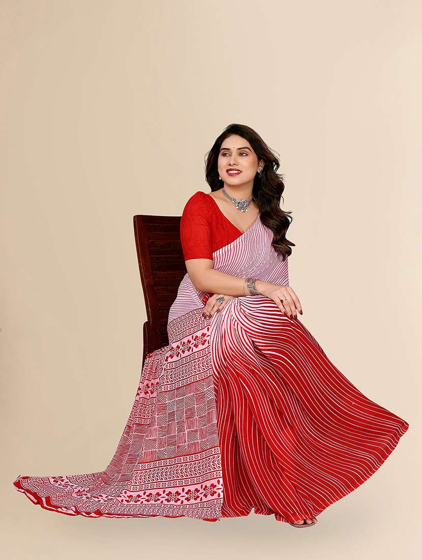 women printed casual wear saree with blouse - 22049519 -  Standard Image - 2